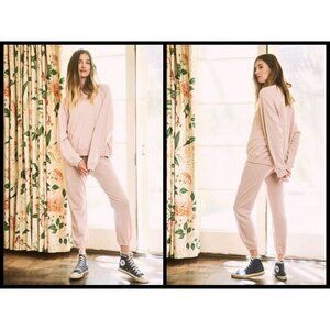 💕THE GREAT💕 Slouch Sweatshirt + Stadium SweatPants Carnation Daisy Print M NWT